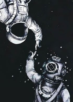 Astronaut and Diving Suit