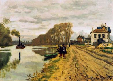 along the river by Monet