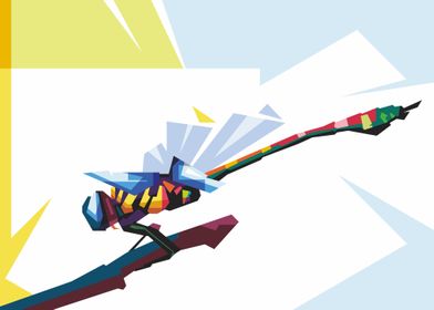 Cute WPAP Dragonfly Popart