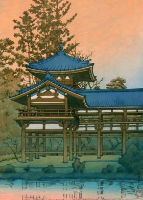 Ukiyo e HOUODO Temple