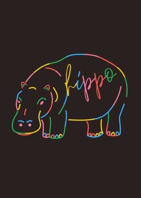 Multi Colored Hippo