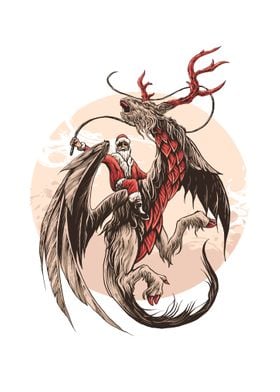 Dragon deer santa claus