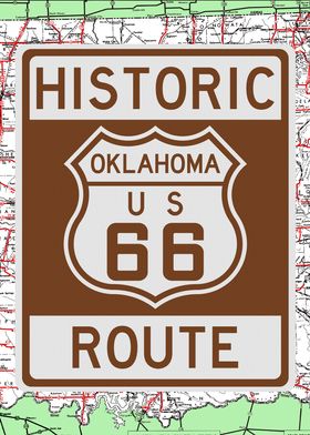 Route 66 Oklahoma Marker