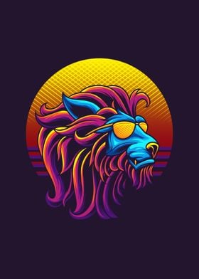 80s lion head