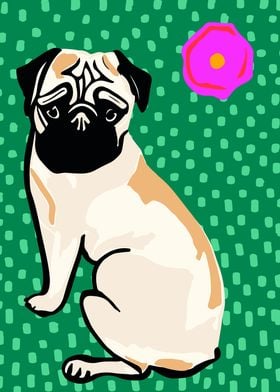 Pug Dog Illustration