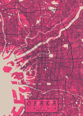 Osaka City Map Blossom