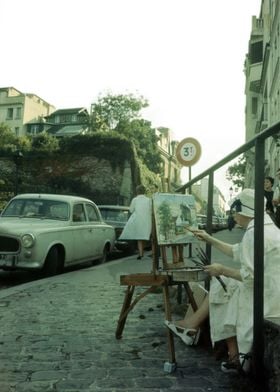 Vintage painter in Paris