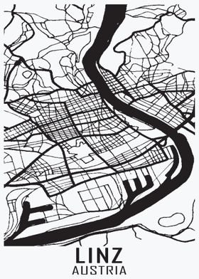 Linz Austria City Map