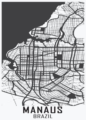 Manaus Brazil City Map