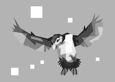 Grayscale Bird Flying