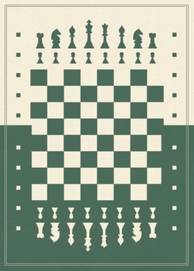 Poster chess board green