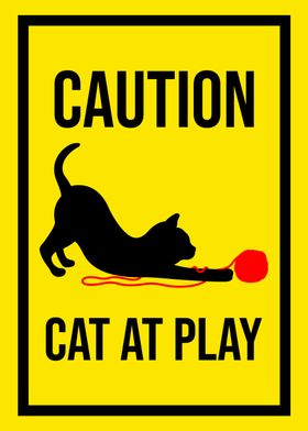 Cute Funny Cat Sign Play
