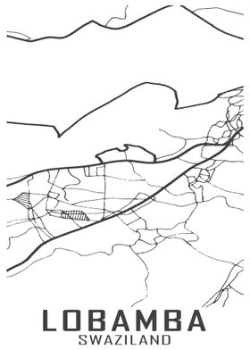 Lobamba Swaziland City Map