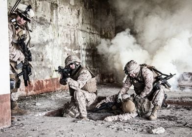 Marines in action