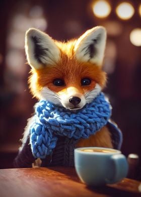 Funny Fox and Coffee