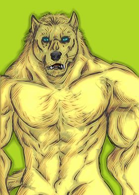 Imposing blond werebeast