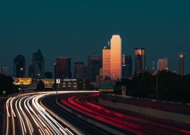 Dallas skyline at dusk