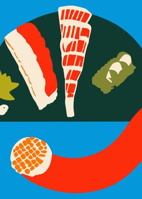 Artistic Sushi Poster