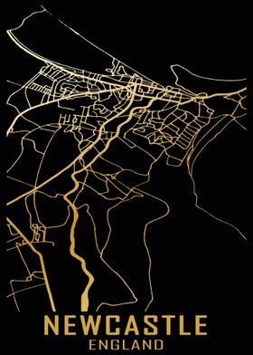 Newcastle England City Map