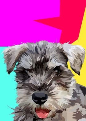 Schnauzer dog in vector