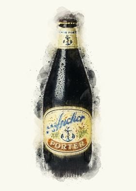 Vintage Watercolor Beer