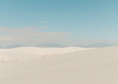 White dunes and mountains