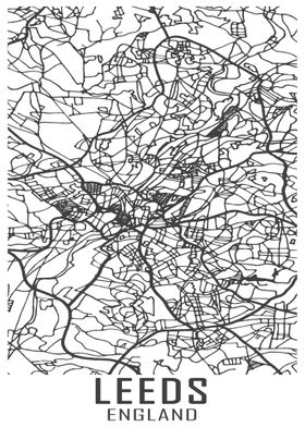 Leeds England City Map