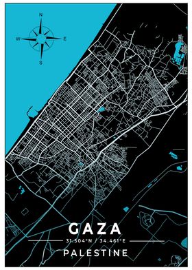 Premium Gaza Palestine Map