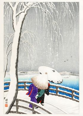 Ukiyo e Snow Storm