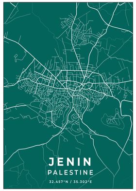 Jenin Palestine Map Design