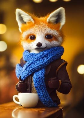 Funny Fox and Coffee