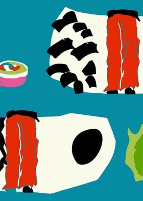 Abstract Sushi Poster