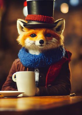 Funny Fox and Coffee
