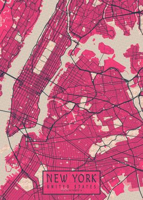 New York City Map Blossom