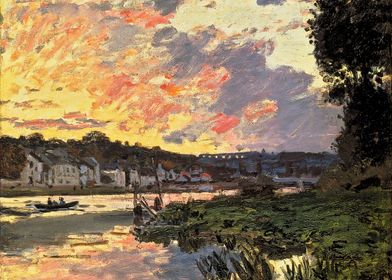 seine at bougival evening