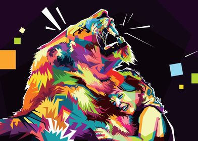 lion design polygon