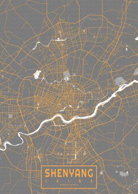 Shenyang City Map Bauhaus