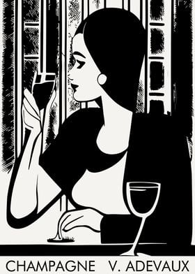 Art Deco Champagne Poster