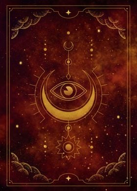 A crescent moon tarot card