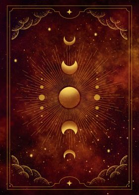 Moon phases in tarot card