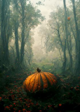 Pumpkin in the forest