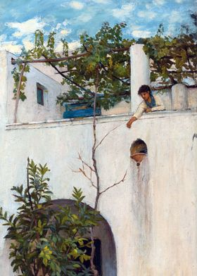 Lady on a Balcony in Capri