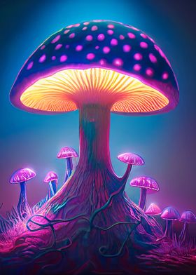 Purple magic mushroom