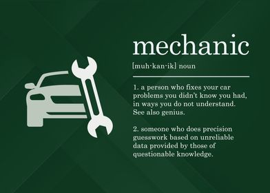 Funny Mechanic Definition