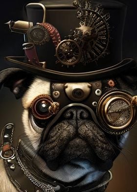 Steampunk Pug Dog