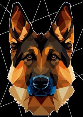 Polygonal German Shepherd