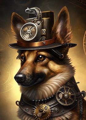 Steampunk German Shepherd 