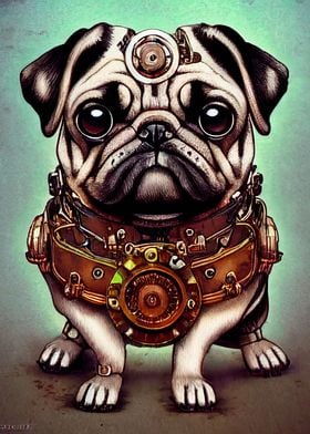Steampunk Pug Dog