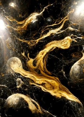 Marble Poster Black n Gold