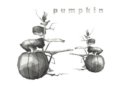 pumpkin grayscle landscape